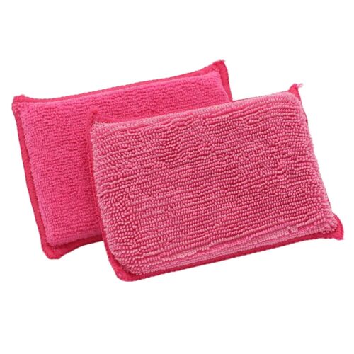 Red microfiber cleaning sponge for scratch free shine