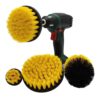 Drill brush set of 4 with yellow hard fibers